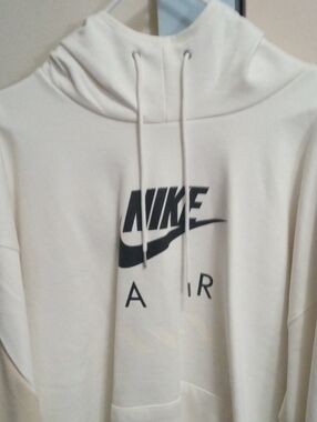 Nwt Nike Air Cream And White Thick Hoodie With Black Embroidered Features Xxl🔥